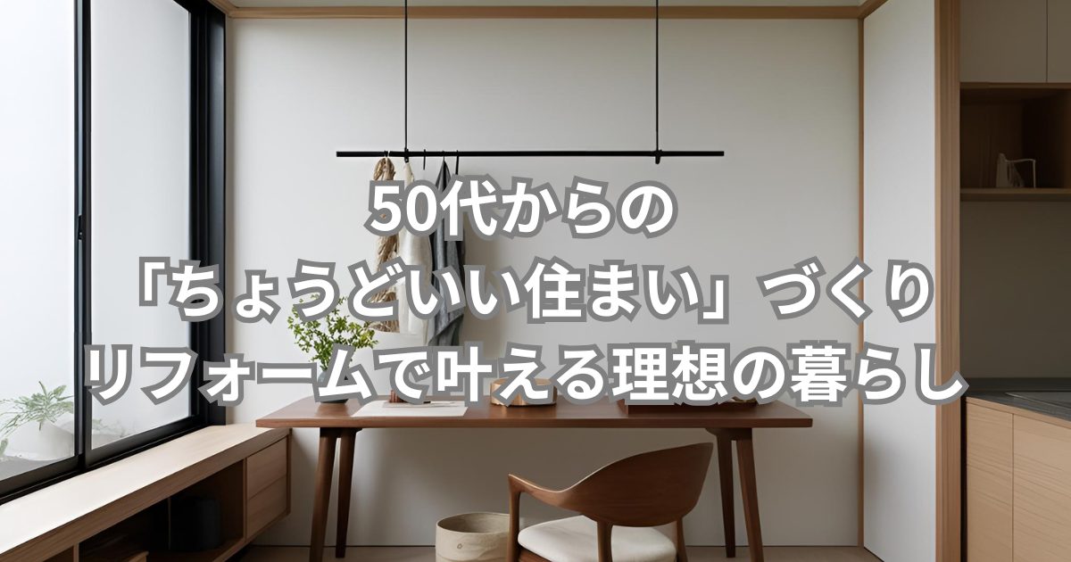 50代からの「ちょうどいい住まい」づくり：リフォームで叶える理想の暮らし